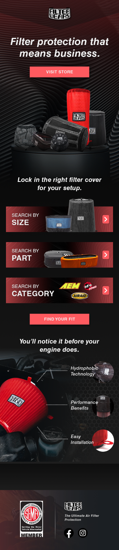 Filterwears email template